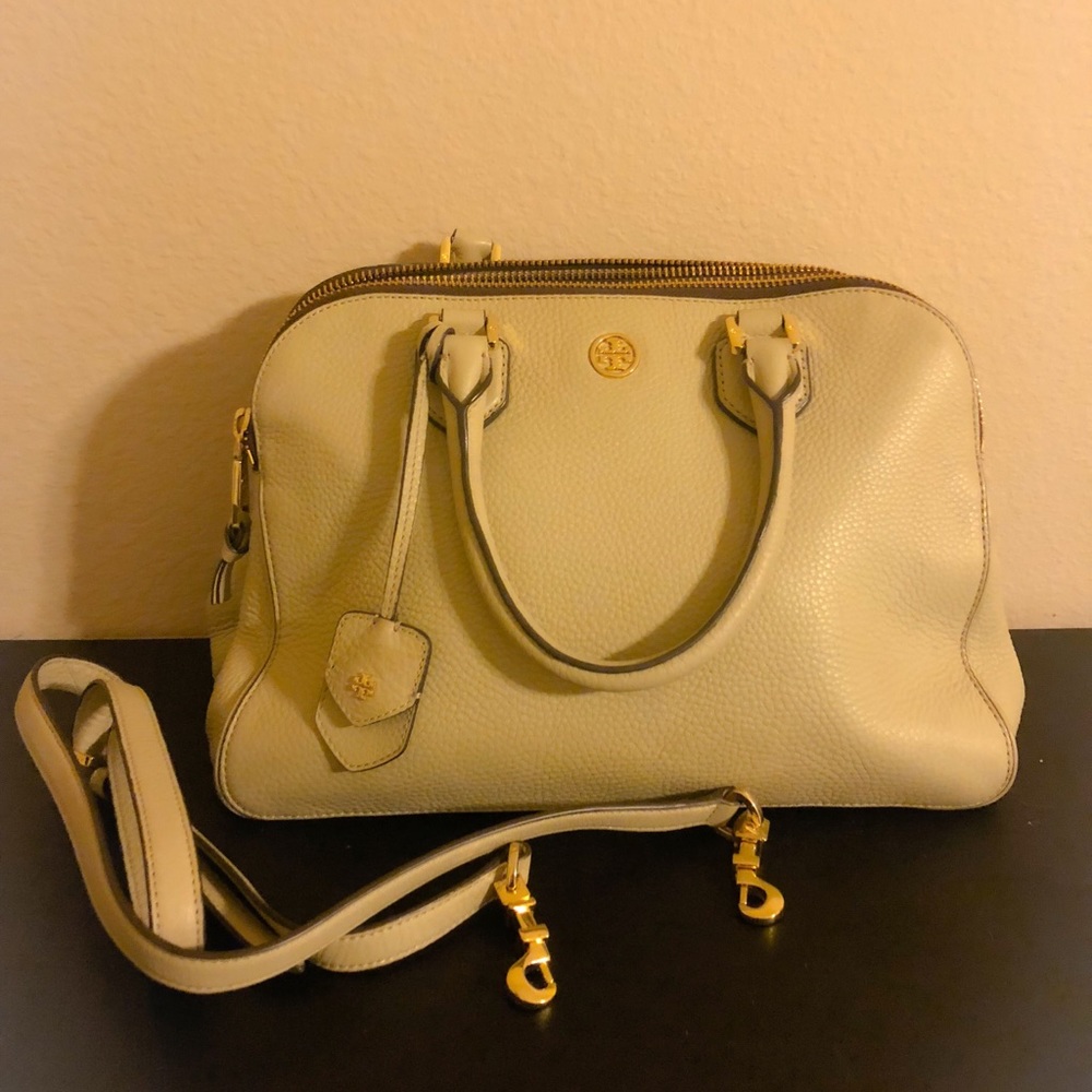 Tory Burch Cream Colored Satchel Handbag